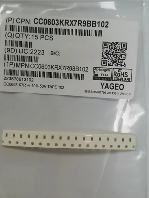 102K / condensadores de cerámica de múltiples capas 50V 0603 SMD de capa X7R