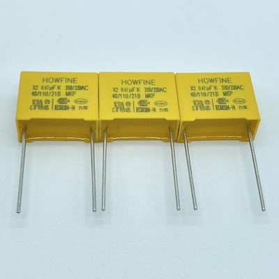 calidad  UL 275V MPX X2 Safety Capacitor 474K/310V P15 D4 Anti Interference fábrica
