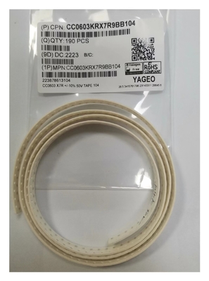 10nF condensadores de cerámica de la capacitancia SMD 0603 50VDC de múltiples capas