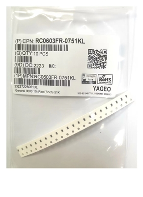 substrato de cerámica 0603 Chip Resistor 51KΩ de 1.6m m para los aparatos electrodomésticos