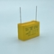 Color amarillo ignífugo de la echada 22.5m m del condensador resistente al calor de la seguridad X2